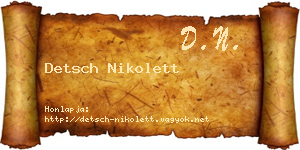 Detsch Nikolett névjegykártya